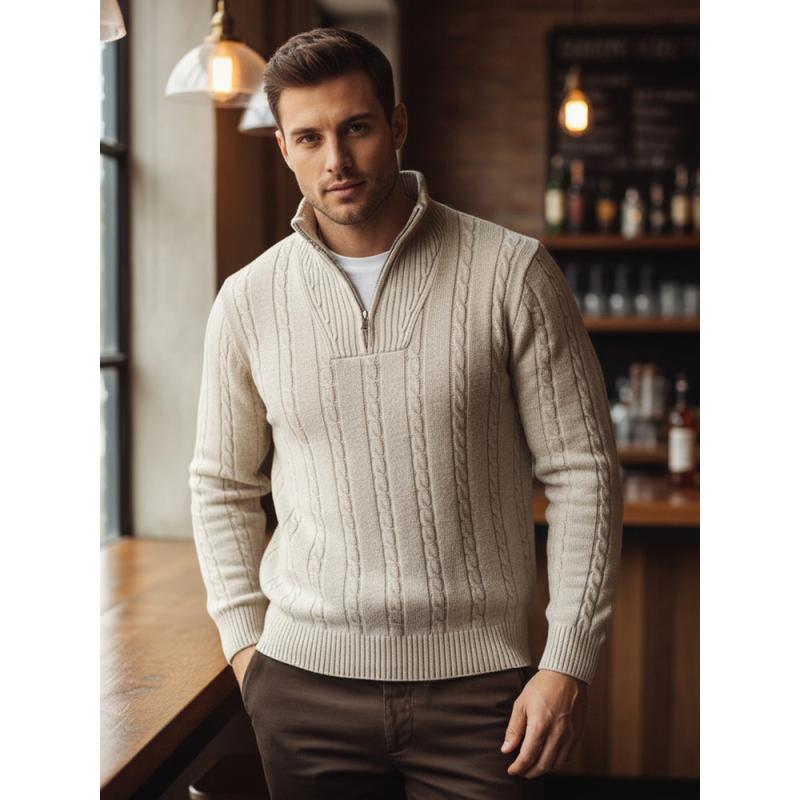 Férfi pulóver, bézs