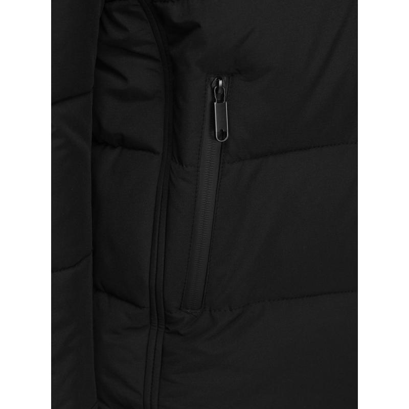 Pánská zimní prošívaná bunda s kapucí černá