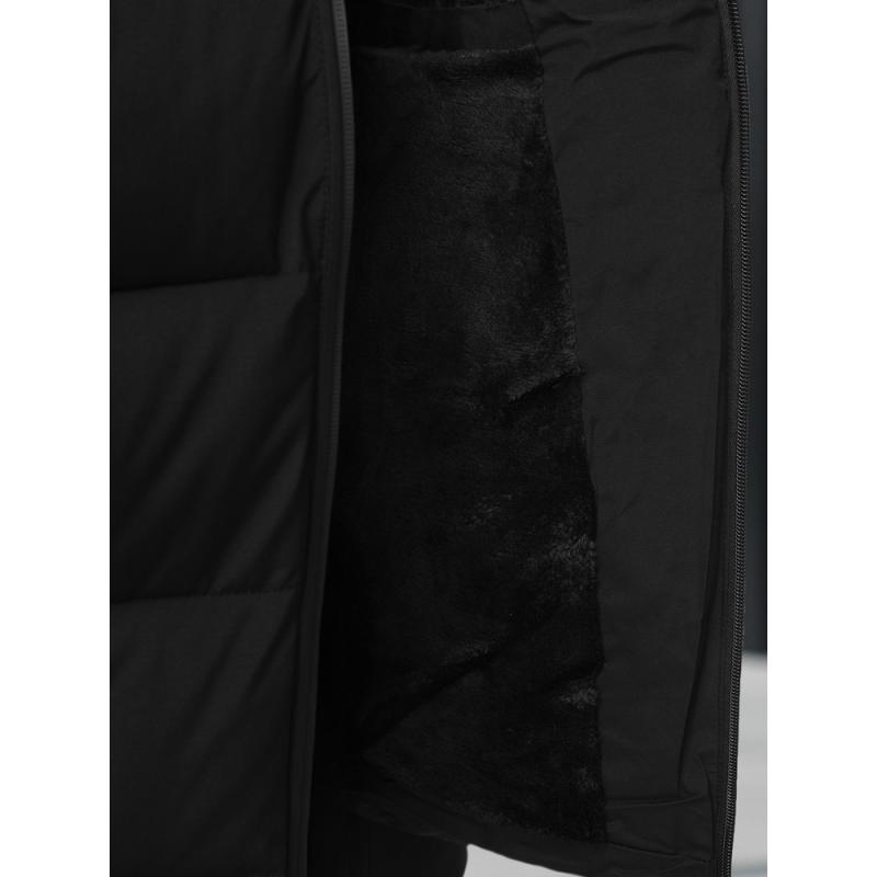 Pánská zimní prošívaná bunda s kapucí černá