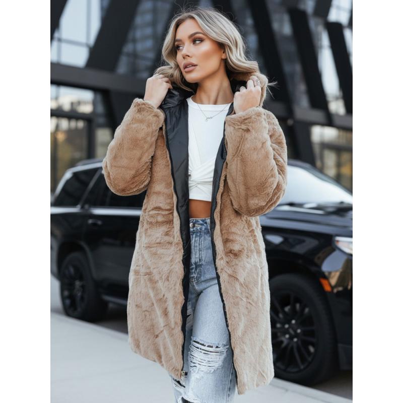 Dámská dlouhá prošívaná bunda, černá