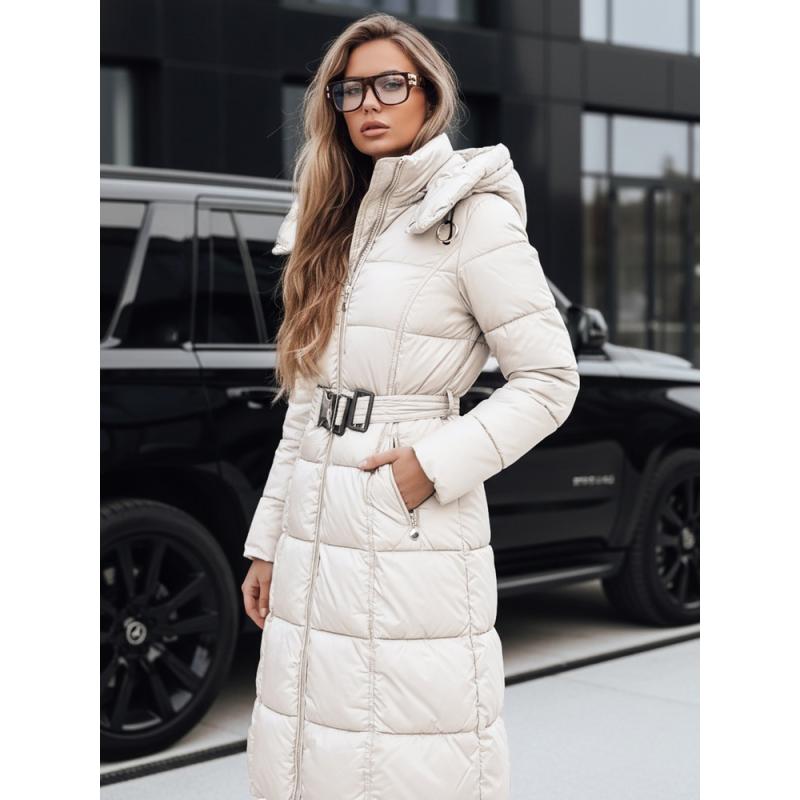 Dámská zimní prošívaná bunda s kapucí bílá