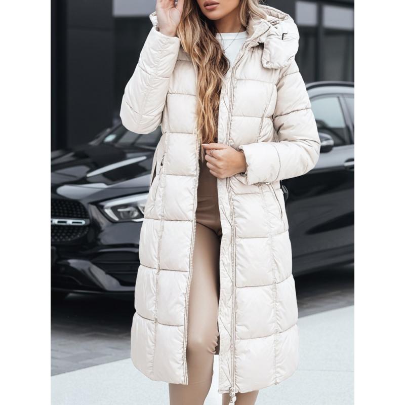 Dámská zimní prošívaná bunda s kapucí bílá