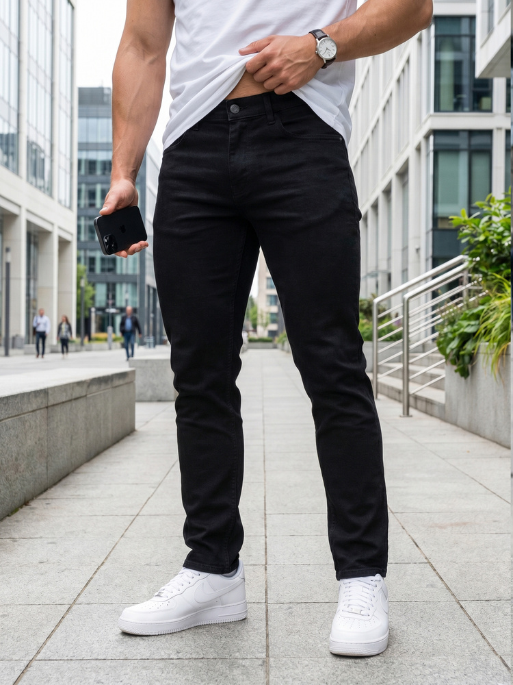 Pánské slim fit džíny, černá