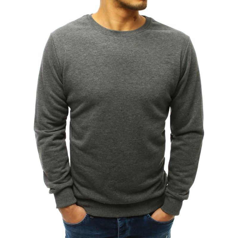 Férfi pulóver nyomtatás nélkül, antracit színben