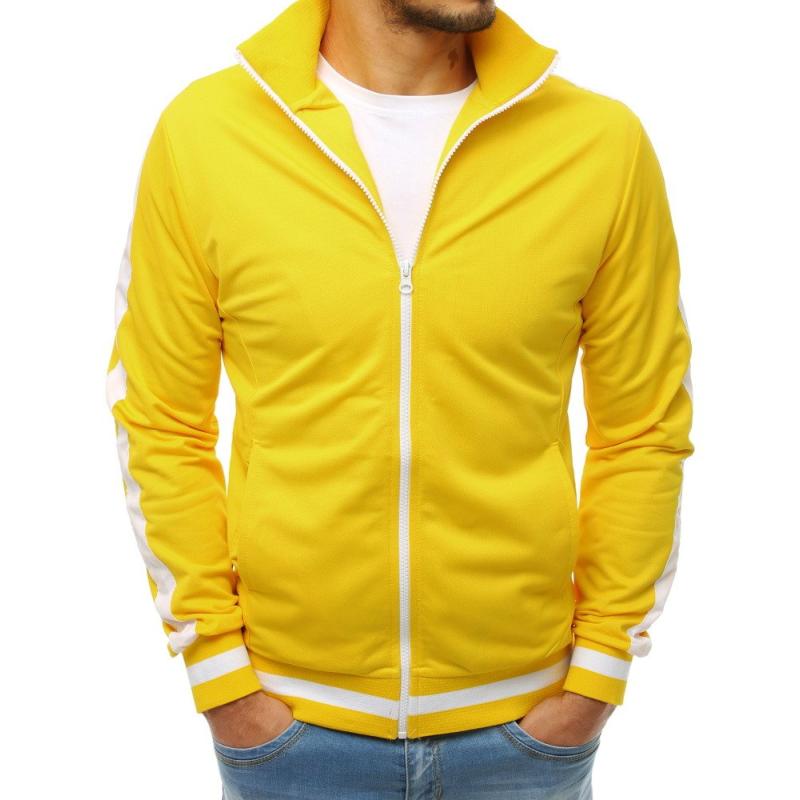 Férfi cipzáras kapucnis pulóver sárga
