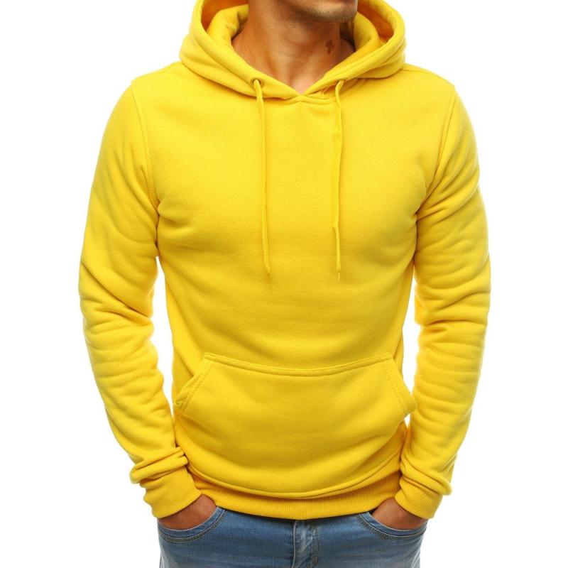 Férfi kapucnis pulóver sárga