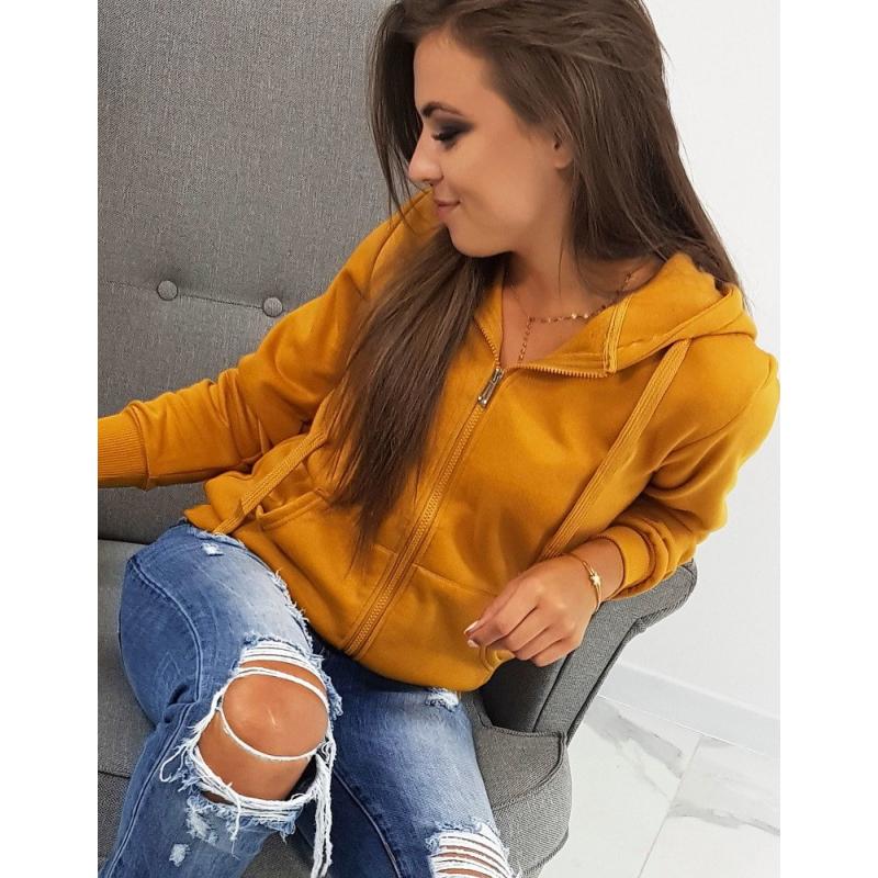 Dámská rozepínací mikina s kapucí hnědá