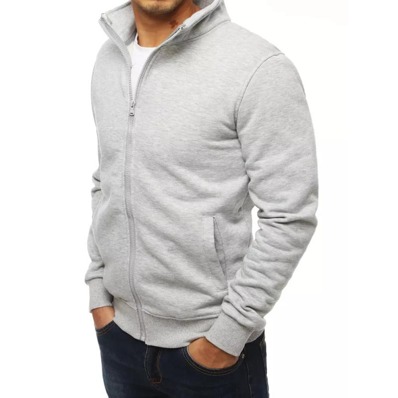 Pánska ORIGINAL mikina so zipsom bez kapucne sivá