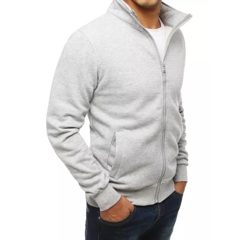 Pánska ORIGINAL mikina so zipsom bez kapucne sivá