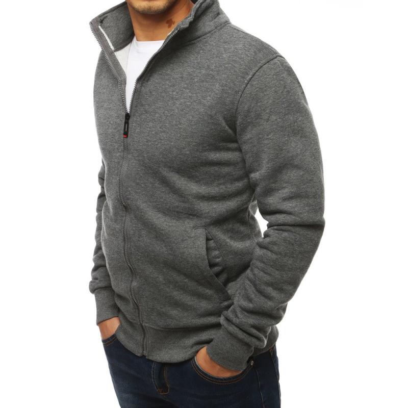 Férfi ORIGINAL kapucnis pulóver cipzárral kapucni nélkül antracit színben