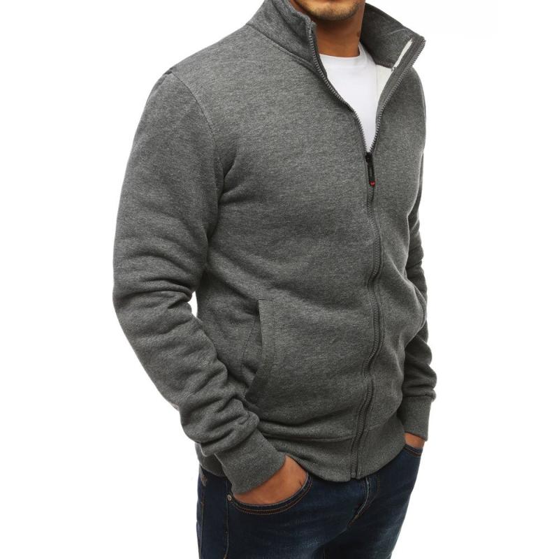 Férfi ORIGINAL kapucnis pulóver cipzárral kapucni nélkül antracit színben