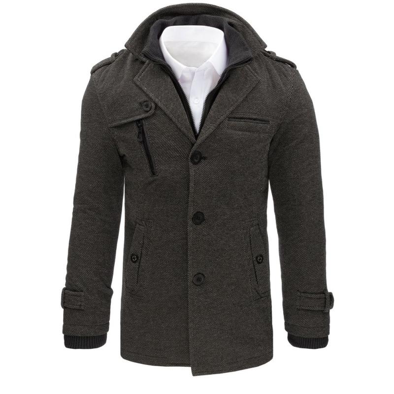 Pánský kabát stylový šedý