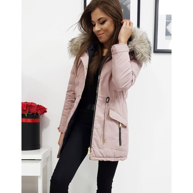 Női kabát télikabát rózsaszín dupla DÁLIA