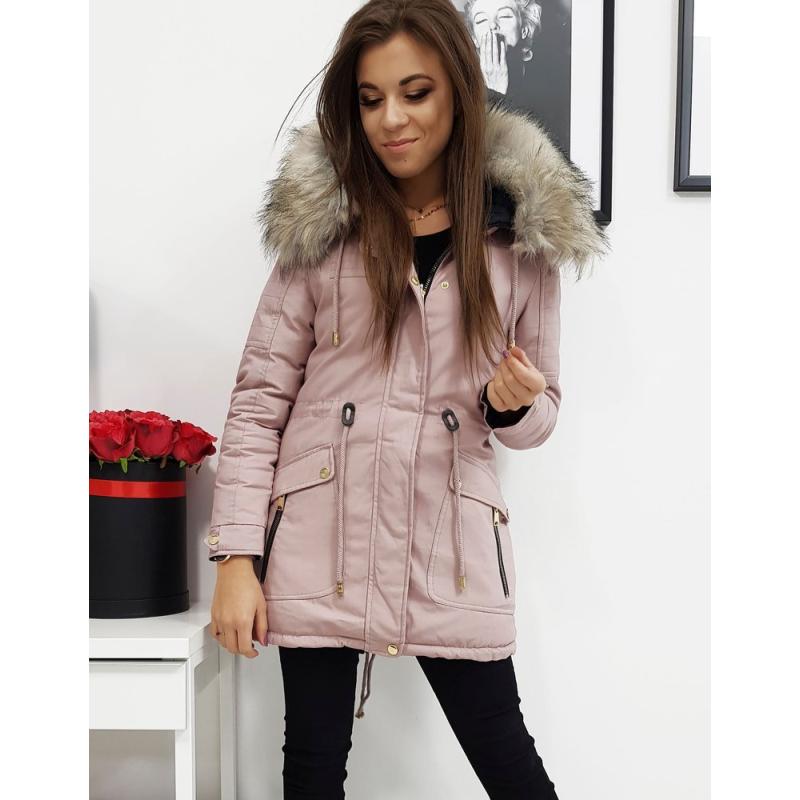 Női kabát télikabát rózsaszín dupla DÁLIA