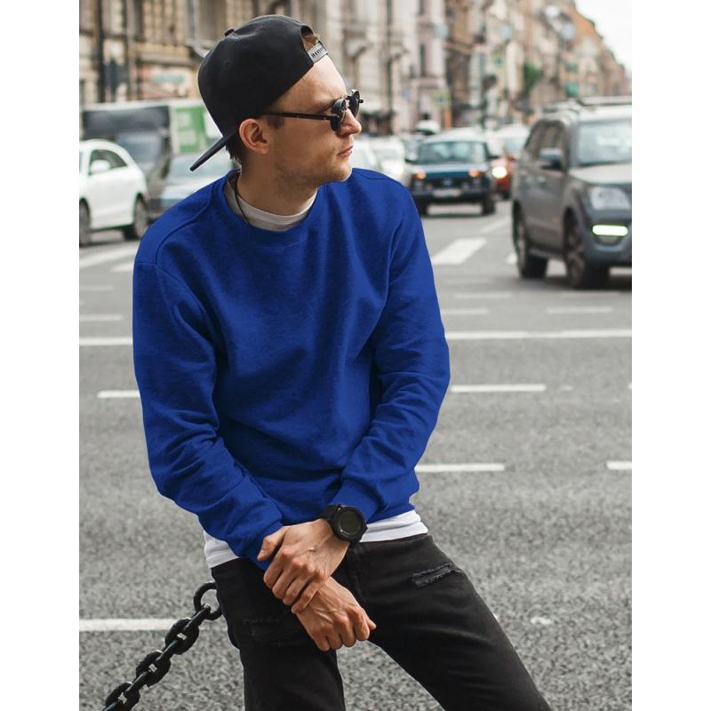 Férfi STYLE pulóver egyszínű kék