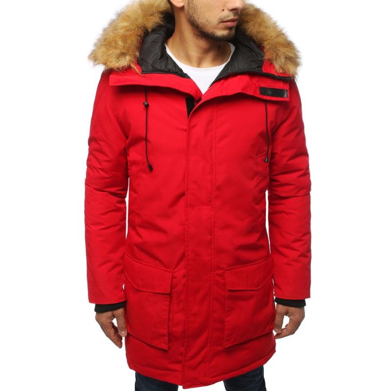 Pánská bunda parka zimní červená