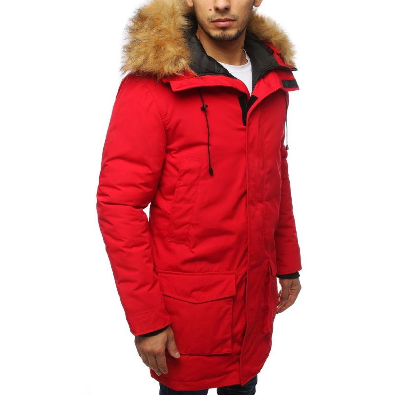 Férfi télikabát kabát téli piros