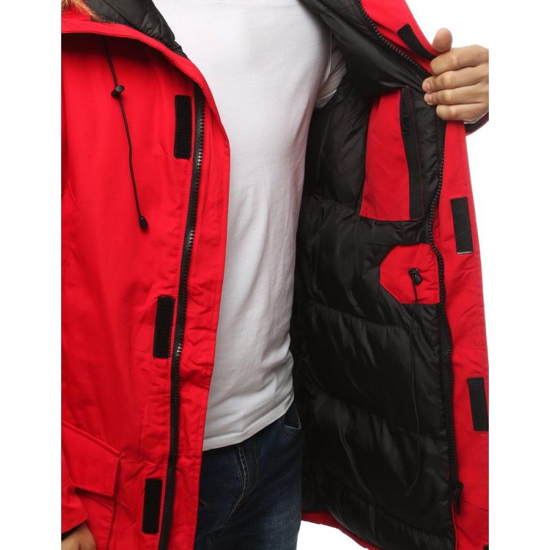 Férfi télikabát kabát téli piros