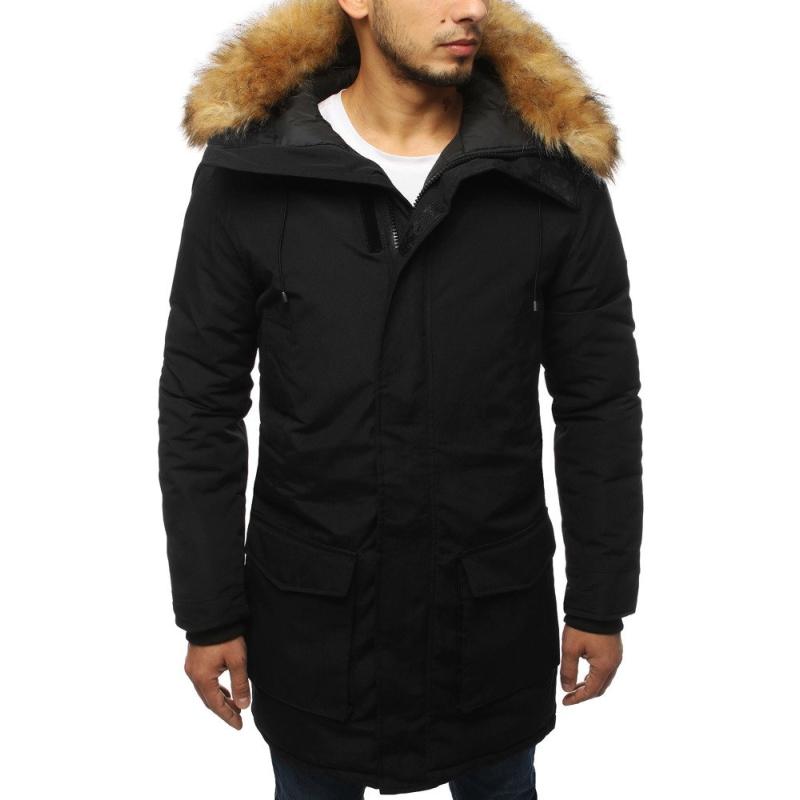 Férfi téli kabát télikabát fekete