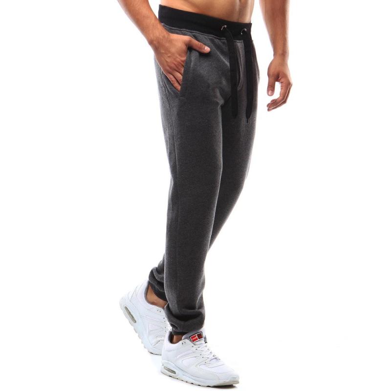 Pánske tepláky antracitové s pevným pásom