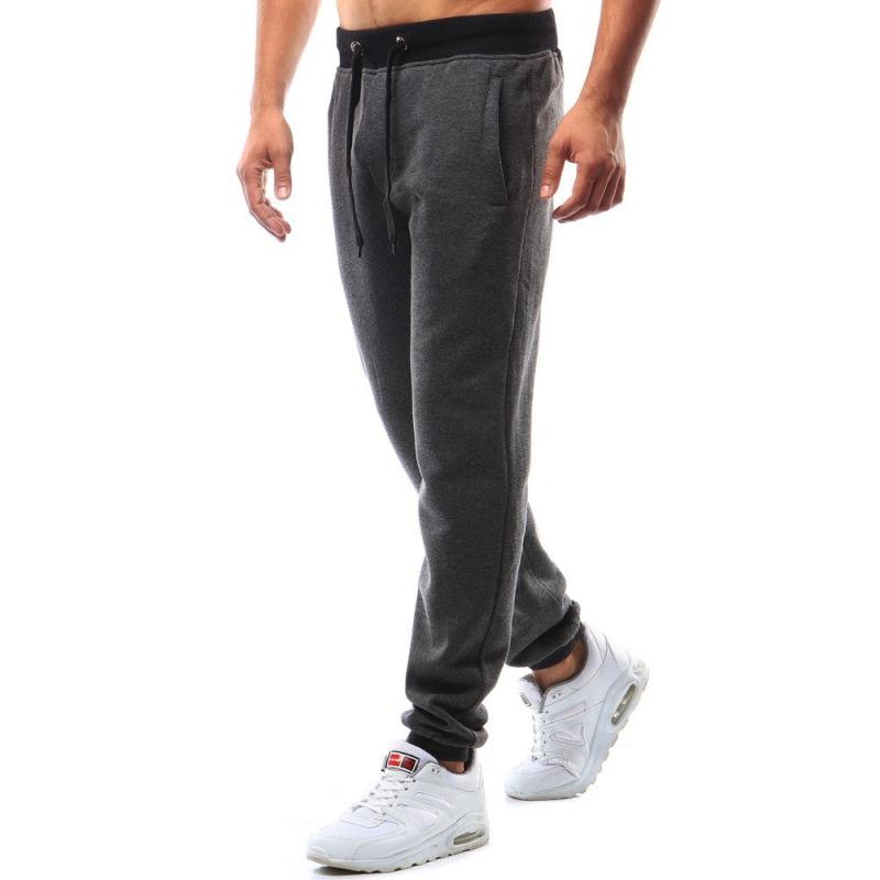 Pánske tepláky antracitové s pevným pásom