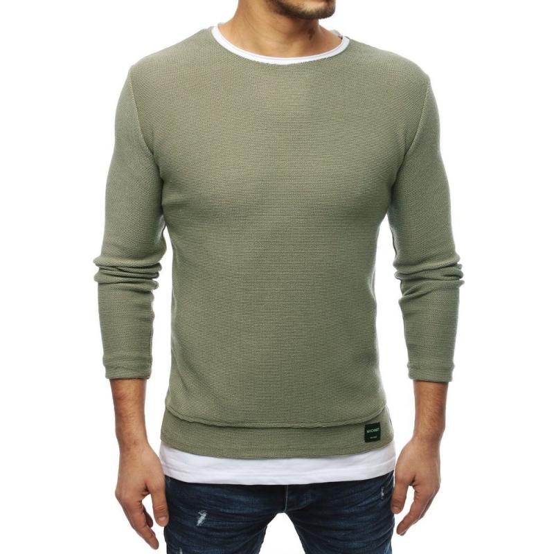 Férfi MODERN pulóver khaki színben
