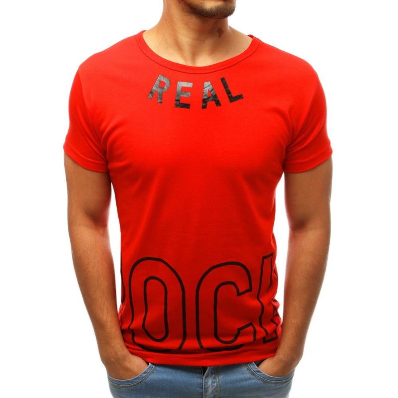 Pánske tričko s potlačou červenej RX3815