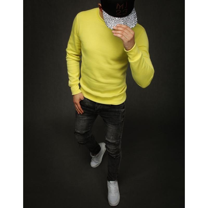 Férfi kapucnis pulóver egyszínű sárga BX4372