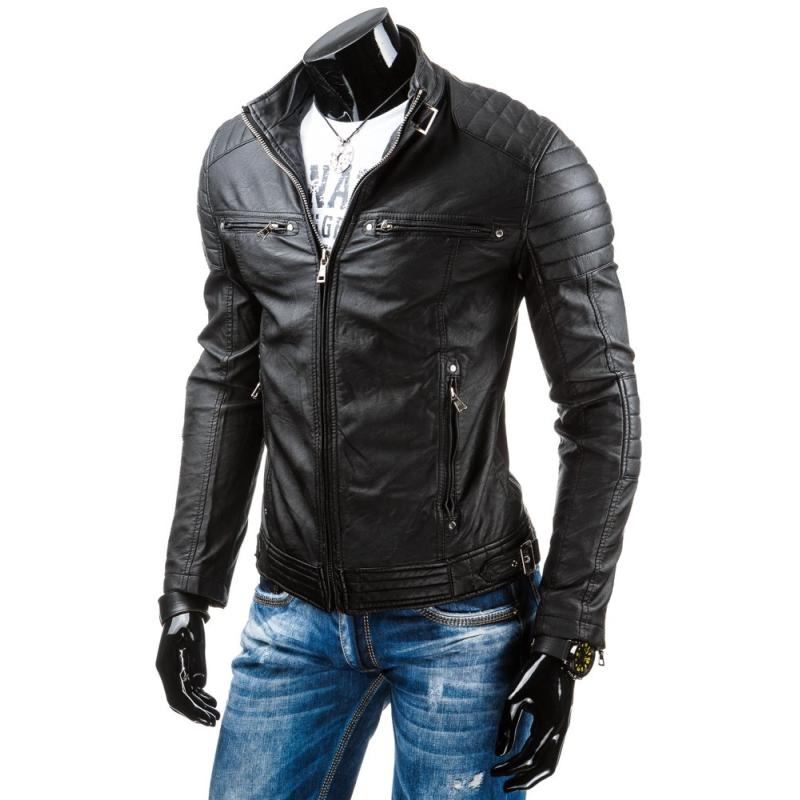 Pánská MEN bunda koženka černá TX3247