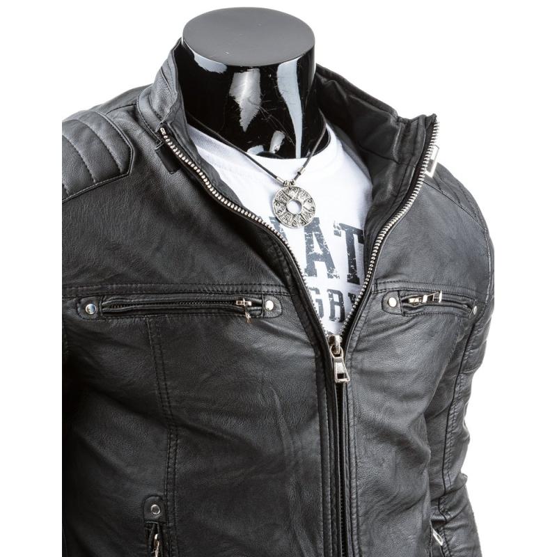 Pánská MEN bunda koženka černá TX3247