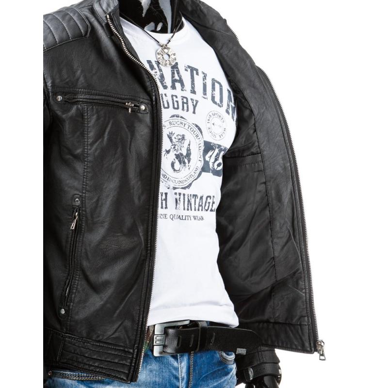 Pánská MEN bunda koženka černá TX3247