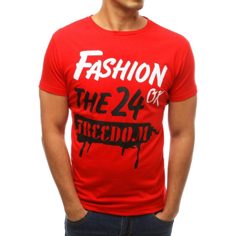 Pánske tričko s potlačou červenej RX3768