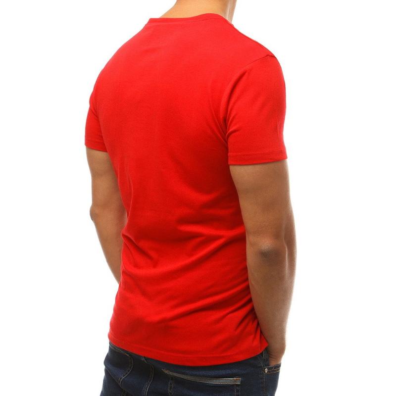 Pánské tričko s potiskem červené RX3768