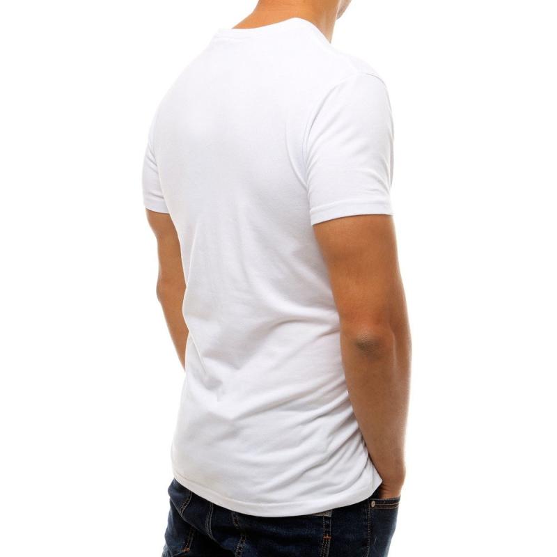 Férfi nyomtatott fehér póló RX3771