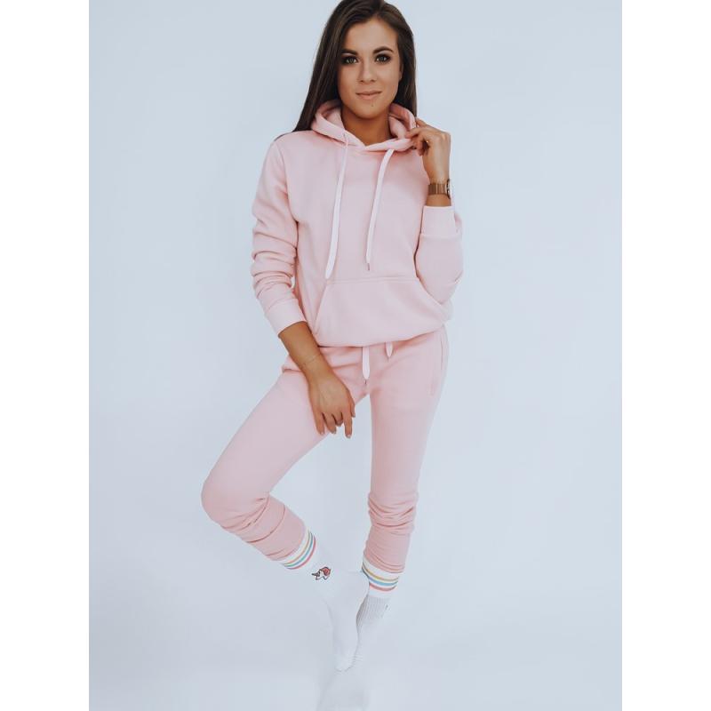 Női kapucnis pulóver BASIC rózsaszín BY0284
