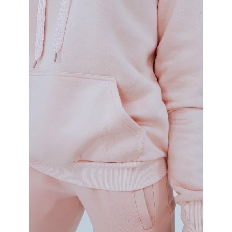 Női kapucnis pulóver BASIC rózsaszín BY0284