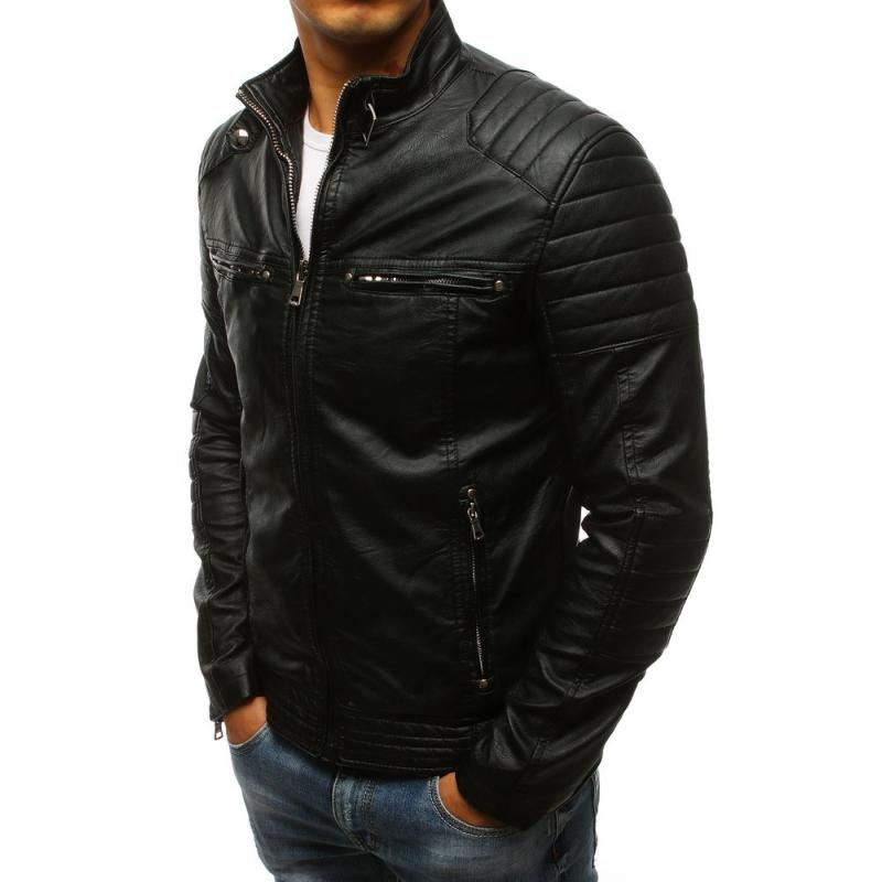 Férfi kabát, fekete műbőr TX3265