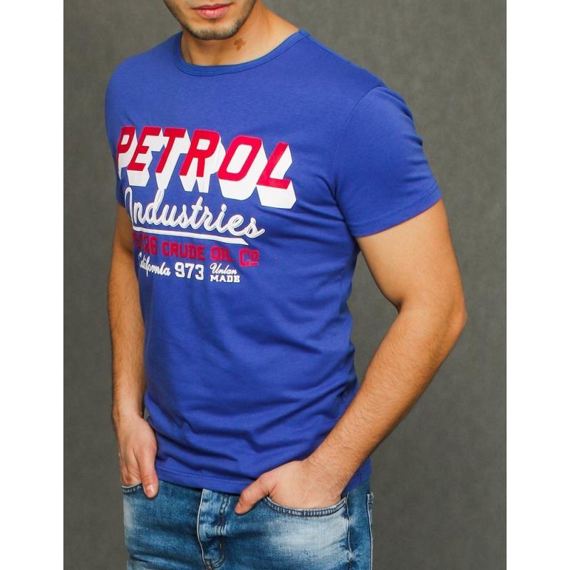 Pánske tričko s potlačou modrej RX3925