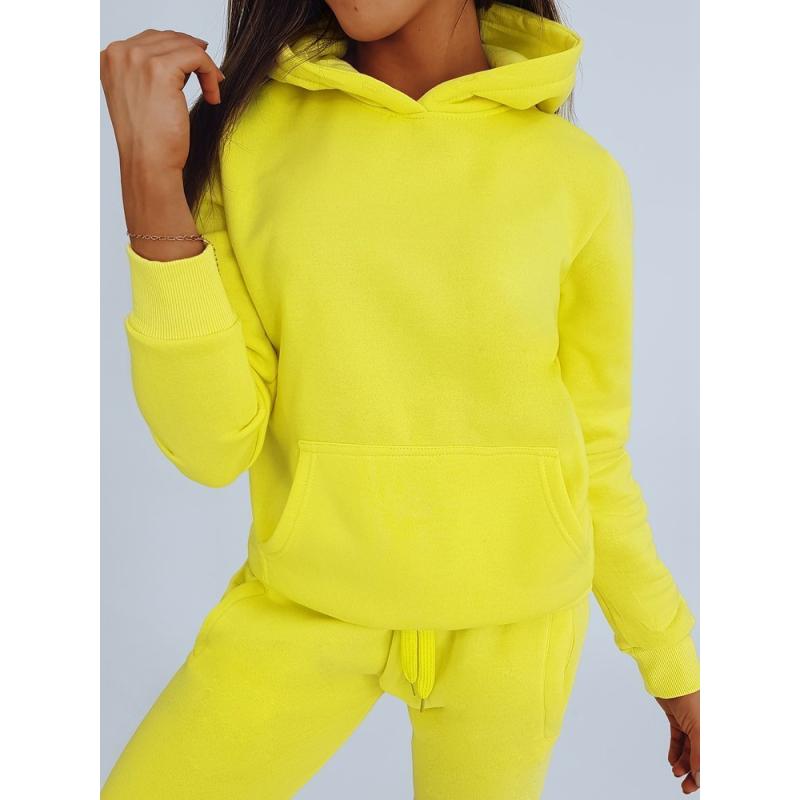 Női kapucnis pulóver BASIC sárga BY0284