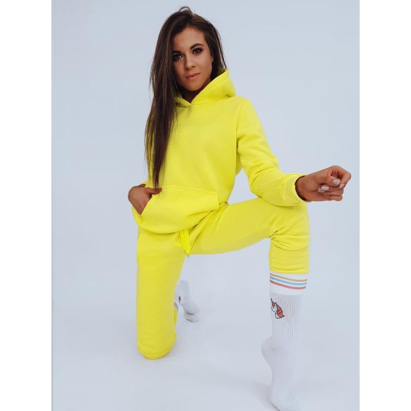 Dámskí mikina s kapucí BASIC žlutá BY0284