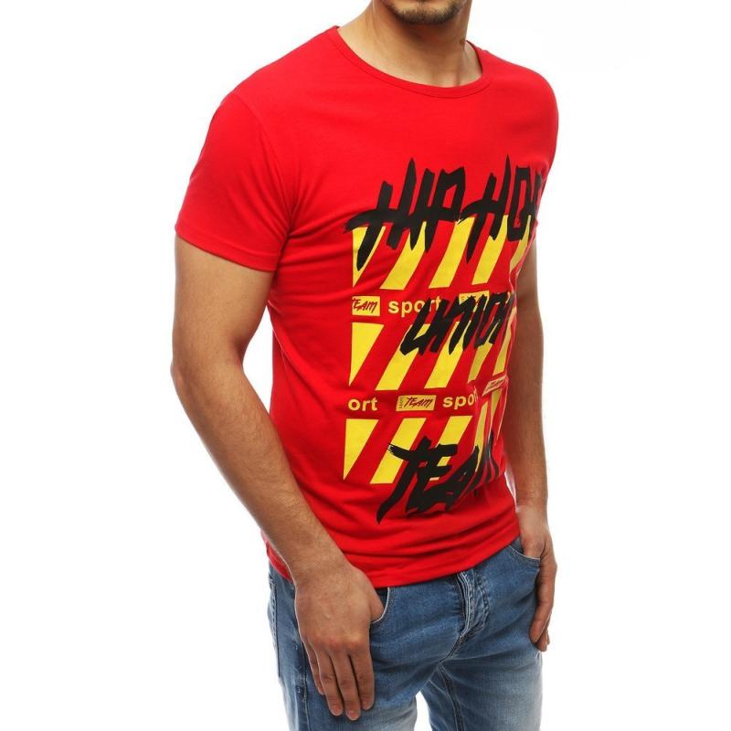 Pánská tričko s potiskem červené RX3966
