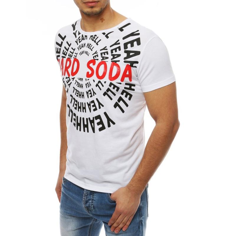 Pánska tričko s potlačou bielej RX4077