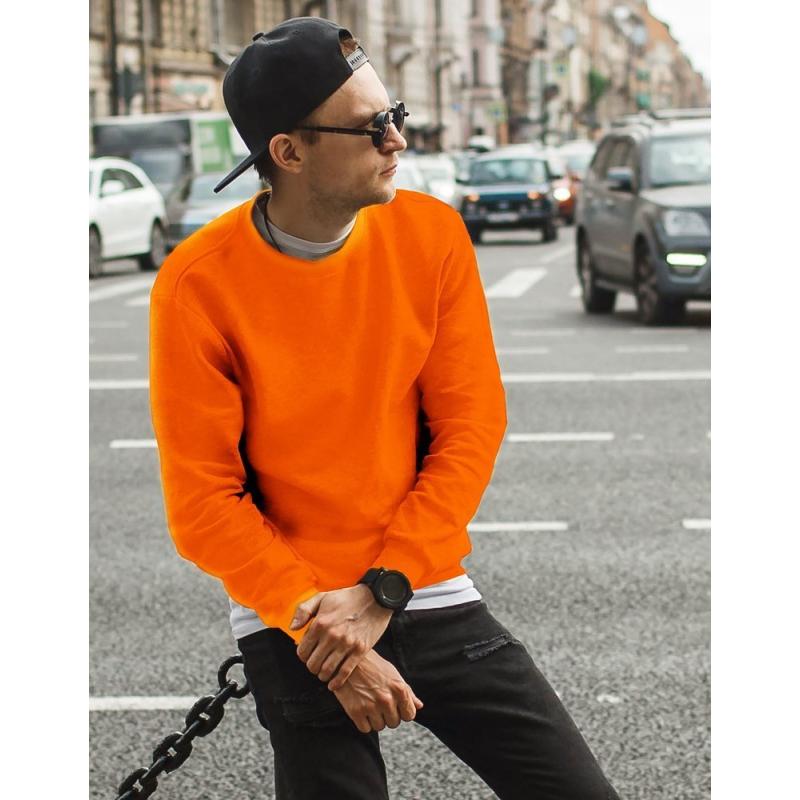 Férfi kapucnis pulóver egyszínű narancssárga BX4510