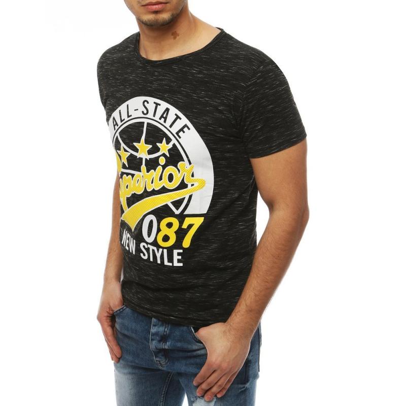Pánske tričko T-shirt s potlačou čiernej RX3952