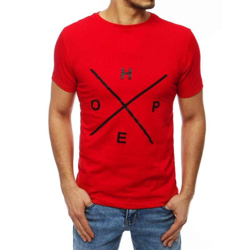 Pánské tričko T-shirt s potiskem červené RX4107