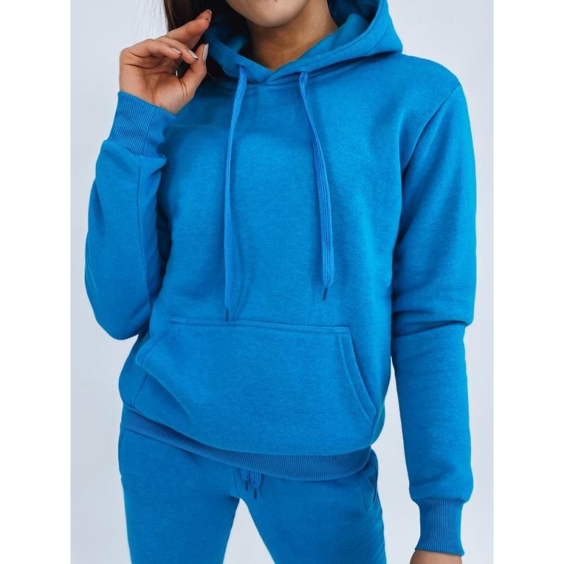 Női kapucnis pulóver BASIC kék