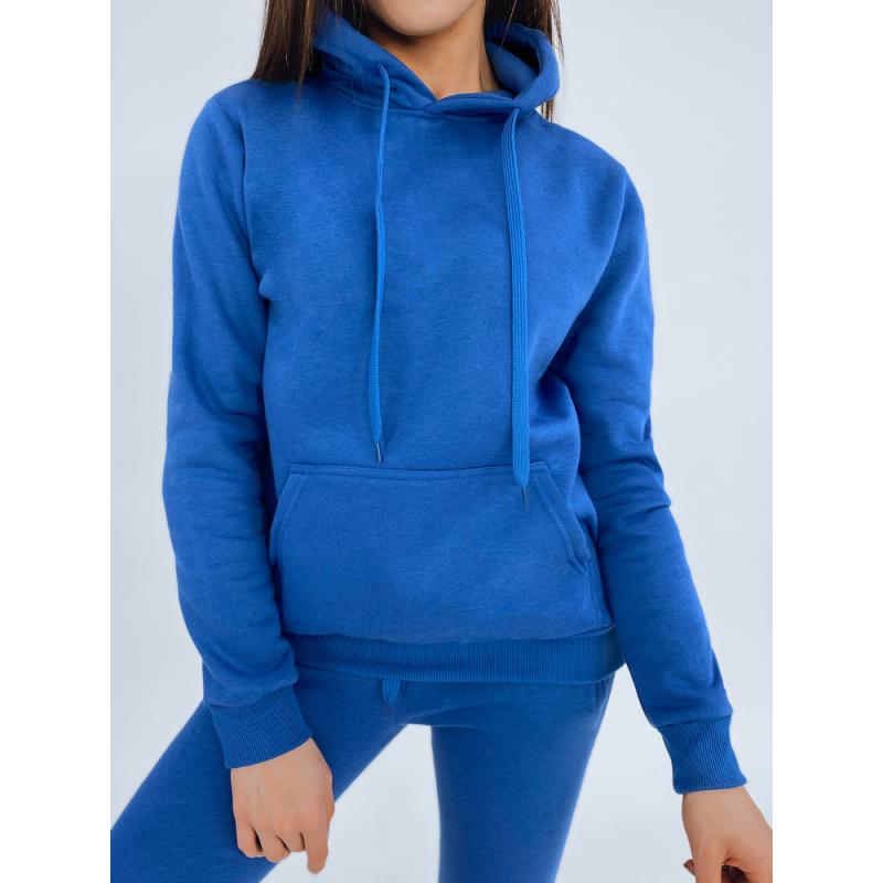 Női kapucnis pulóver BASIC kék BY0321