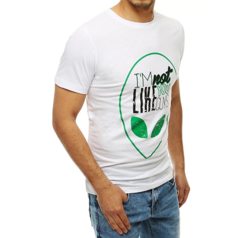 Pánske tričko T-shirt s potlačou bielej RX4154