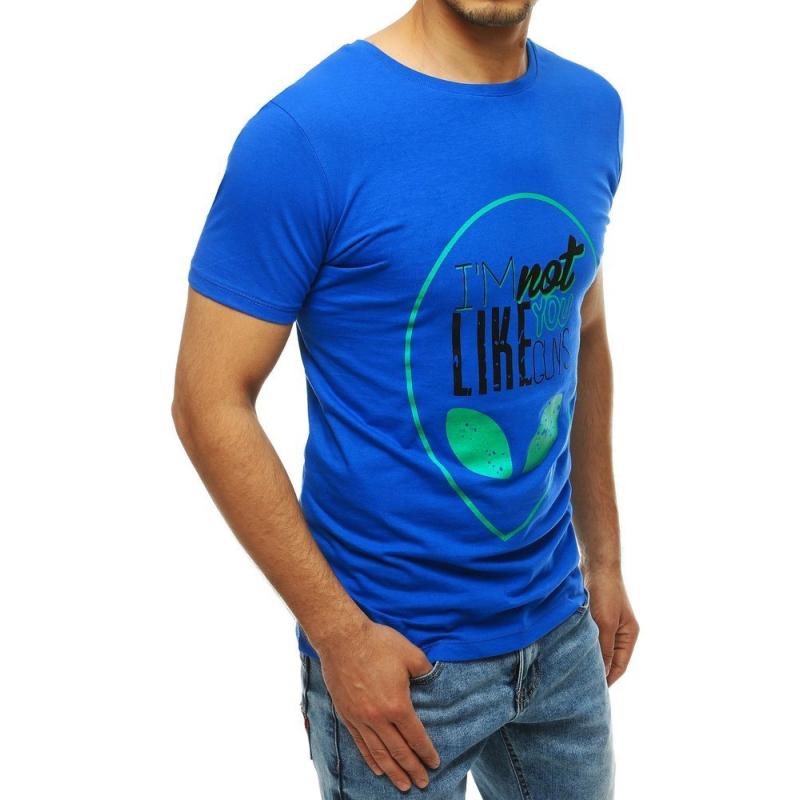 Pánske tričko T-shirt s potlačou modrej RX4156