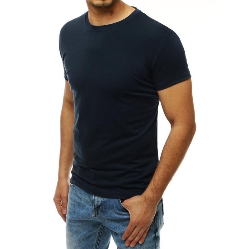 Pánske tričko bez potlače tmavo modré RX4186